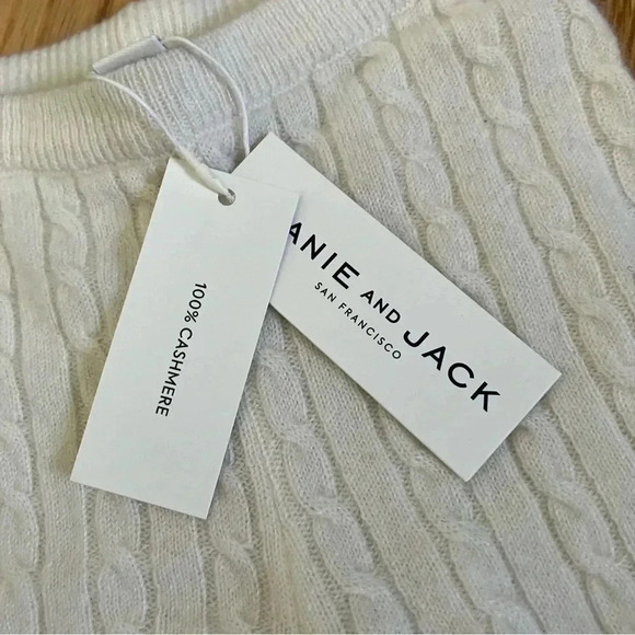 NWT Janie and Jack off white  ivory cream cable knit 100% cashmere pants - Picture 6 of 7